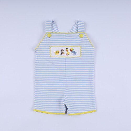 Animal hand smocked boy shortall – BB3068